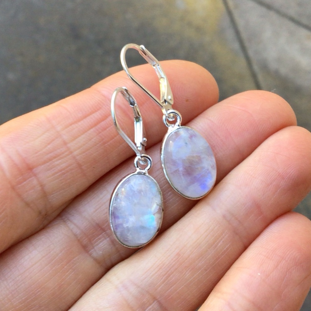 Moonstone Earrings Sundance Charm Sterling Silver - Picture 7 of 7